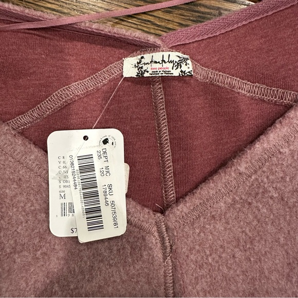 NWT FREE PEOPLE Day Off Fleece Pullover in Dusty Rose - Size M - Picture 4 of 5